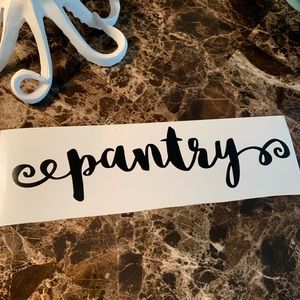 Fun Script Pantry Door Sticker Decal Kitchen Decor
